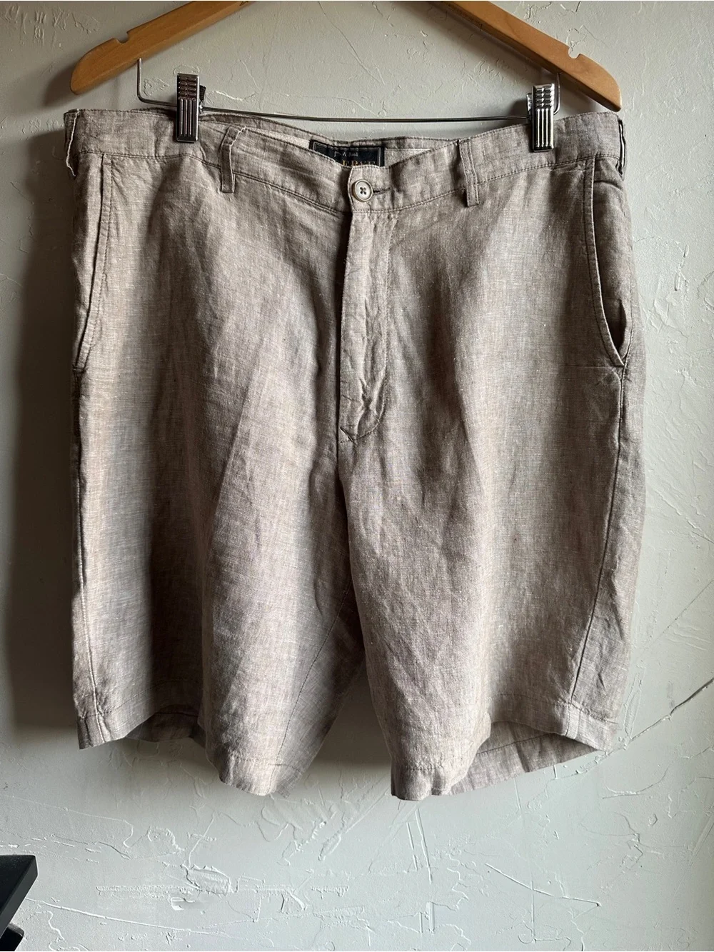 Linen Shorts Relaxed Resort Coastal Old Money Quiet Luxury Beige 36